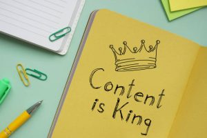 Content is king is shown on a photo using the text