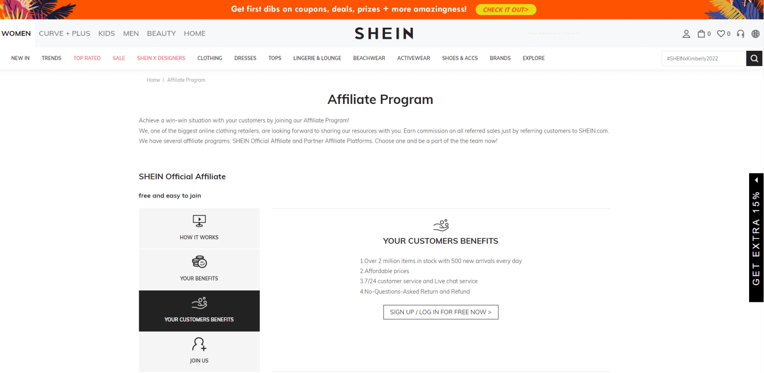 shein affiliate program singapore sign up